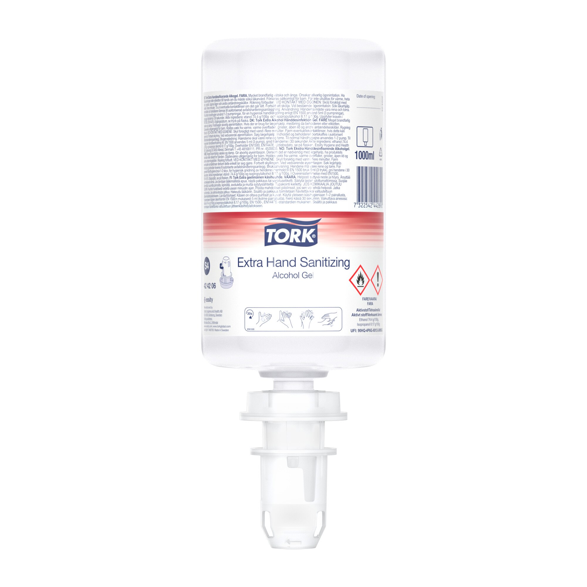 Tork Extra geelimäinen käsihuuhde S4 1000ml, 424206, 6 plo/ltk 