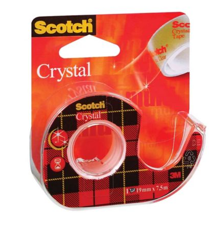 Scotch® Crystal Clear -teippi, 12 mm x 10 m, 1 rulla + käsiteline