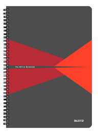Muistikirja Leitz Office PP A4 viivat, punainen