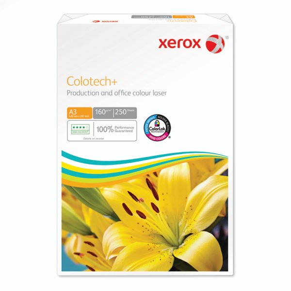 Xerox Colotech+ A3, 160g 250 ark/pkt, 3 pkt/ltk
