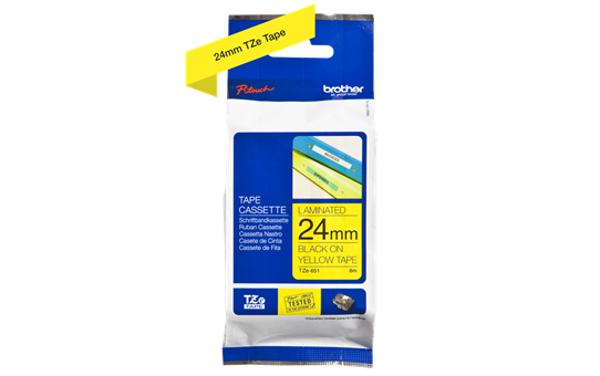 Brother TZe-651 24mm Musta/keltainen