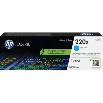 HP 220X Cyan, Color Laserjet Pro 4201, MFP 4301, MFP 4303