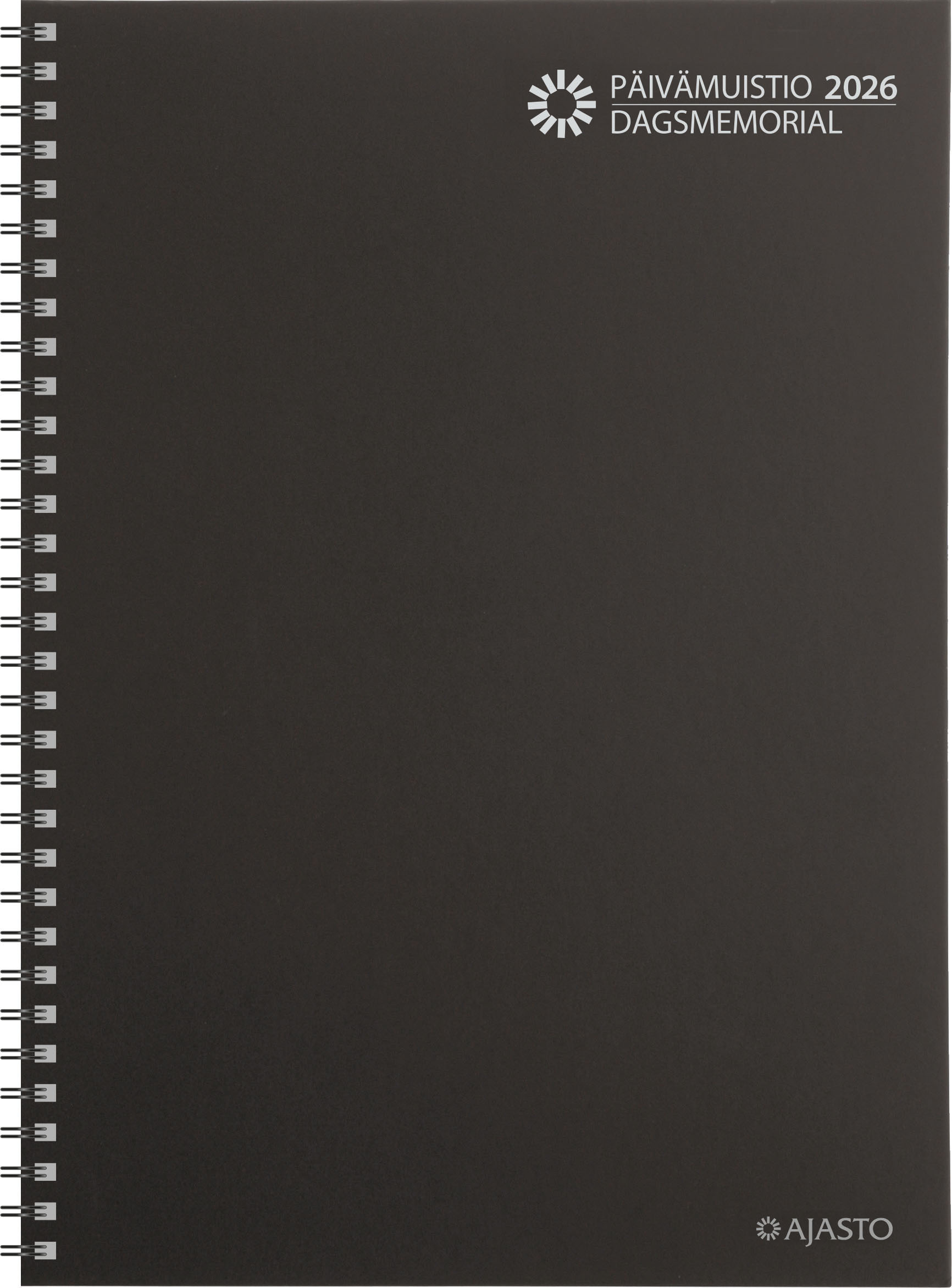 Päivämuistio/Dagsmemorial, parikierresidottu, musta 2026