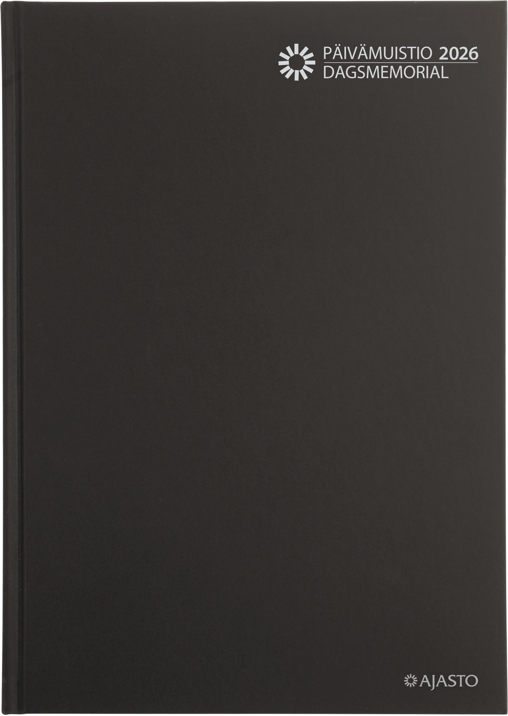 Päivämuistio/Dagsmemorial, sidottu, musta 2026