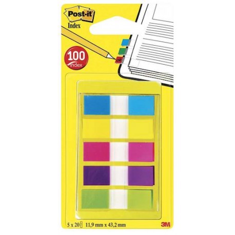Post-it Index teippimerkki, värilajitelma 5x20 kpl, 683-5CB
