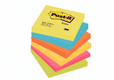 Post-it viestilappu, Energetic-värilajitelma, 76x76mm, 654TFEN