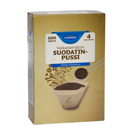 Suodatinpussi 1x4 ruskea 100 kpl/pkt