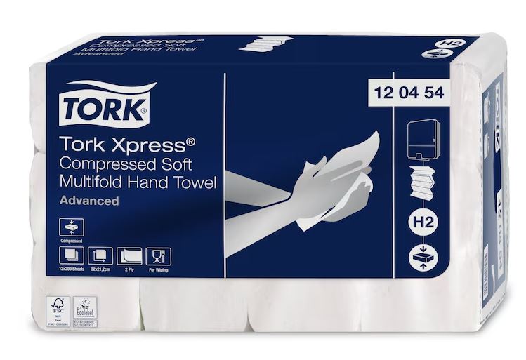 Tork 120454 Xpress® Compressed Soft Multifold käsipyyhe H2, 2-krs, 4200 ark/ltk