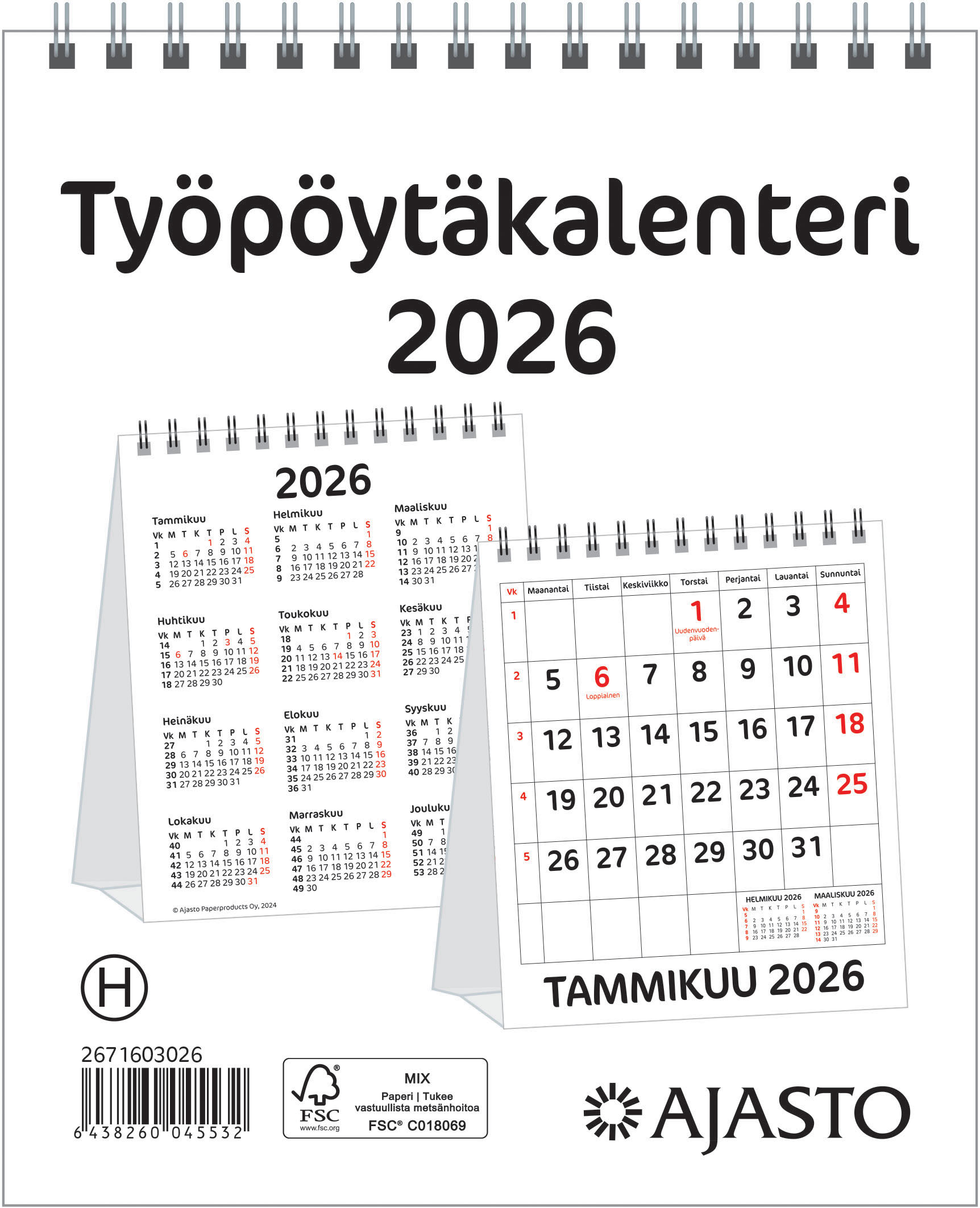 Työpöytäkalenteri 2026